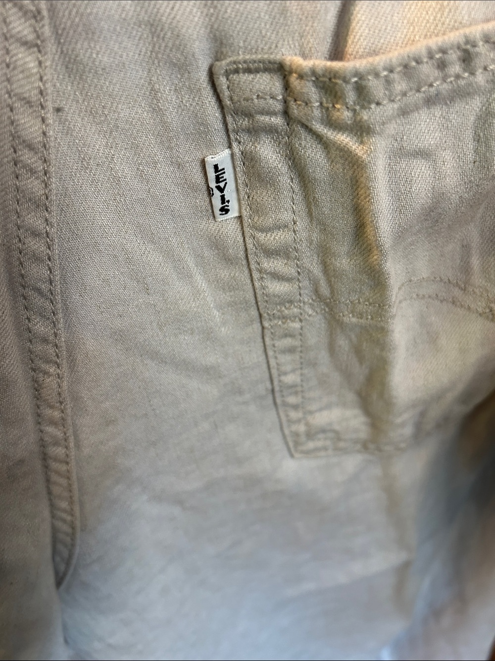 Levis XL Baggy Straight Sz 32 x 31 Tie Waist Wide Leg Trouser Khaki White Label - Picture 4 of 7